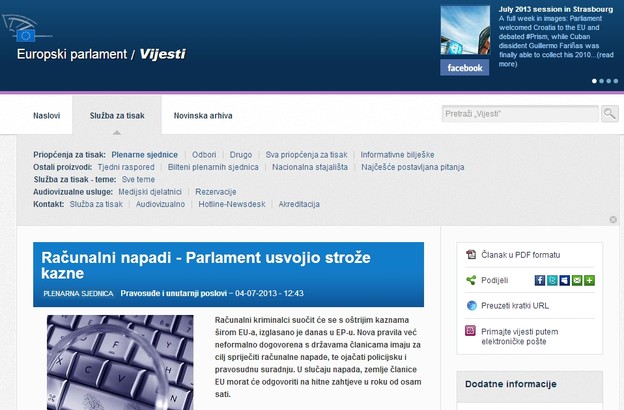 Europski parlament uvodi strože kazne za hakiranje