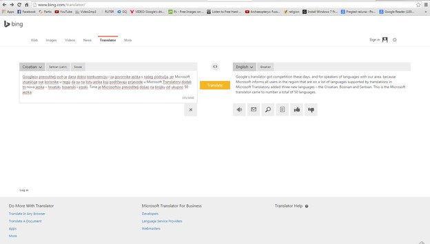 Hrvatski jezik stigao u Microsoft Translator