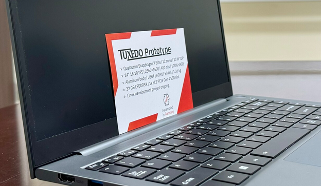Tuxedo Snapdragon X Elite laptop s Linuxom