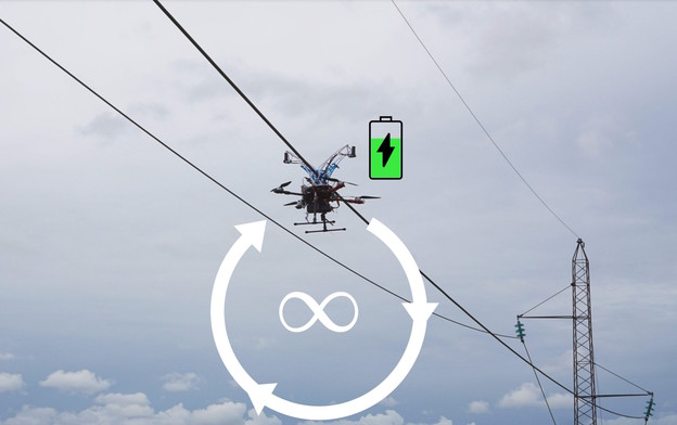 VIDEO: Dron se puni na žici dalekovoda